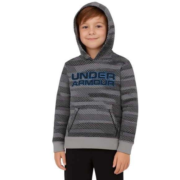 Under Armour Other - Under Armour Boys Hoodie Gray Black Logo Size 7